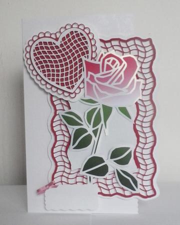 Rose With Heart And Matting Layers Topper