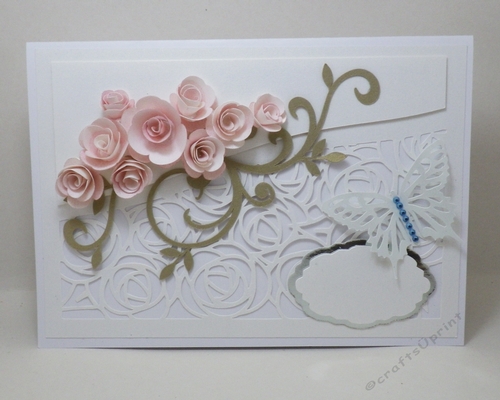 Floral spray with roses background topper, 