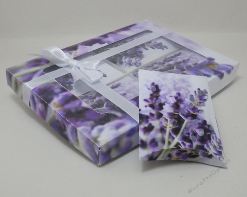 lavender pillow boxes and presentation box. Silhouette studio only