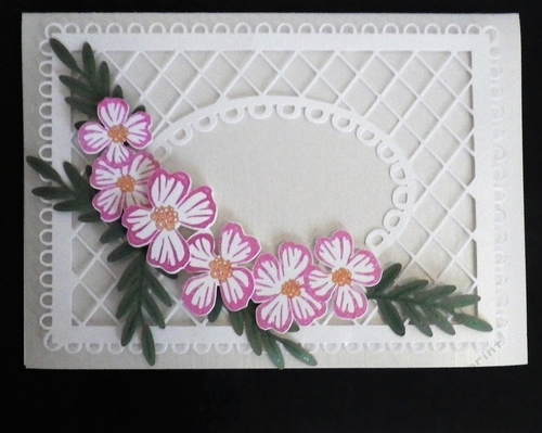 Lattice background with floral spray