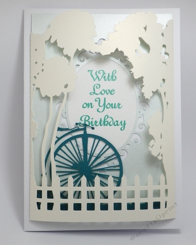 Penny farthing silhouette dome card topper