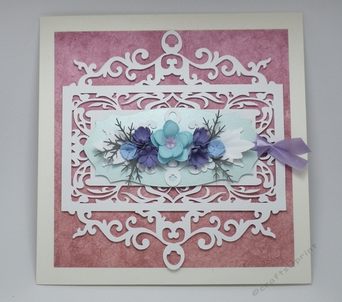 Fancy backer, tag and floral spray