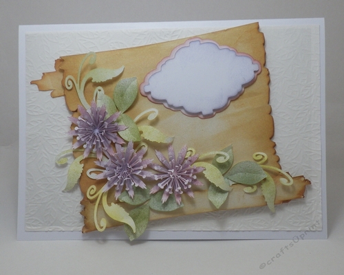 Scroll with flowers topper