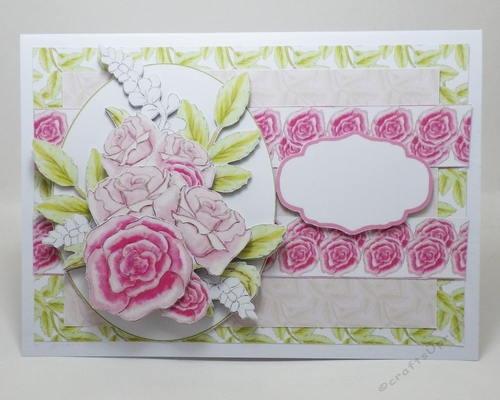 Roses bouquet decoupage print and cut topper