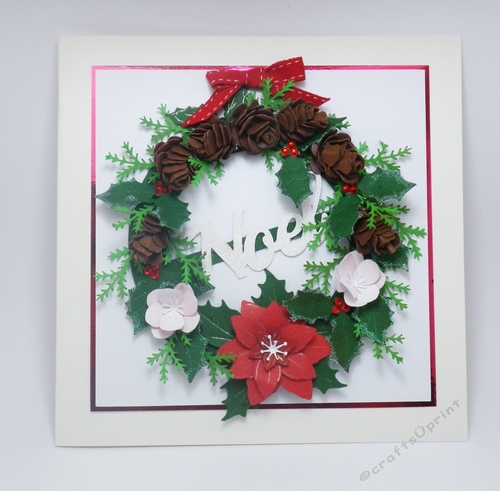Christmas wreath card topper
