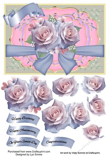 Gorgeous pink roses topper 2