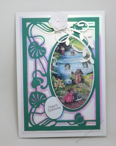 A5 Art deco frame and oval topper