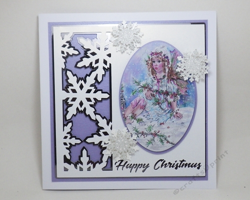 Christmas snowflake 8 inch square card topper