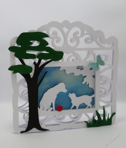 Dogs in fancy frame card