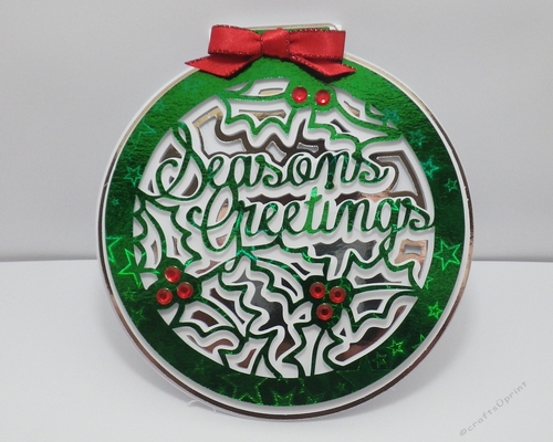 Seasons Greetings bauble card