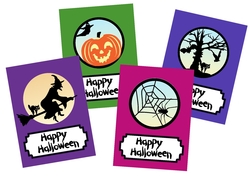 Set of 4 Halloween cards
