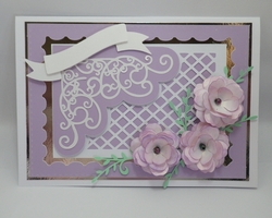 Lacy card topper with flowers
