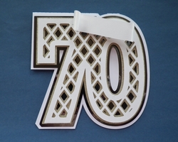 Milestone number card, 70
