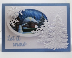 snowy Christmas card topper