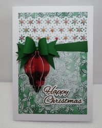Christmas bauble with lace and bow topper