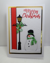 Snowman and lamp post topper