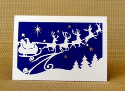 Dashing Through the Night Santa Sleigh and Reindeer