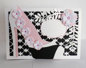 Lacy Card with Shoe and Flowers