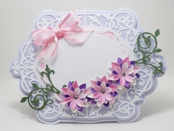 Fancy Shaped Card with Frames Mats and Flowers