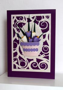 Pot of Crocus on Fancy Panel topper
