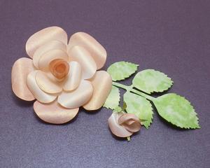 3D Rose and Rose Bud