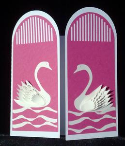 Swan Gatefold Card File