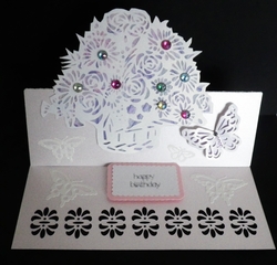 Basket Of Flowers Easel Card File