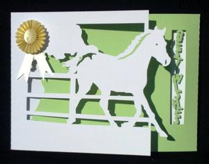 Horse Over The Edge Card