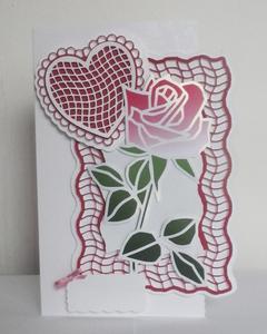 Rose With Heart And Matting Layers Topper