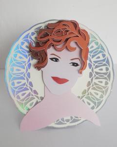 Ladies Face Print And Cut With Doillie Topper Silhouette S