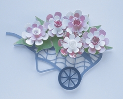 Wheelbarrow and flowers topper 2