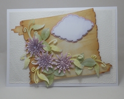Scroll with flowers topper
