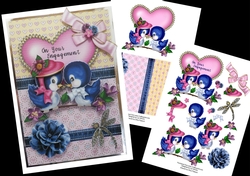 Lovebirds engagement card topper
