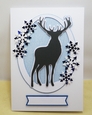 Stag in oval with snowflakes topper