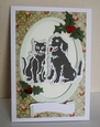 Cat and dog in oval topper