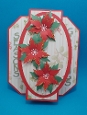 Backfold card with oval and poinsettias