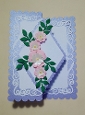 Backfold card with diamond and floral spray
