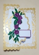 Backfold lacy card with floral topper