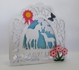 Horses in fancy frame card