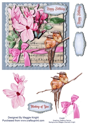 Music and Birds Vintage theme