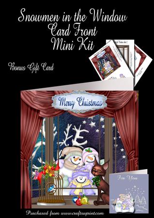 Snowman in the Window Card Front Plus Gift Card