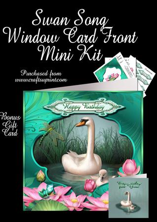 Swan Song Window Card Front Plus Gift Card