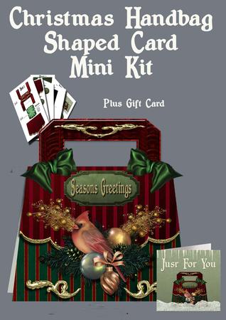 Christmas Handbag Shaped Card Plus Insert and Gift Card
