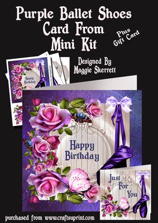 Pretty Purple Ballet Shoes Plus Gift Card