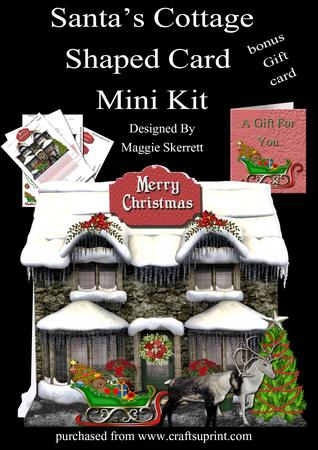 Santa's Cottage Shaped Card Plus Gift Card