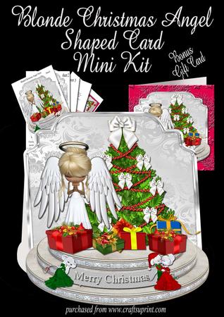 Blonde Christmas Angel Shaped Card with Gift Card