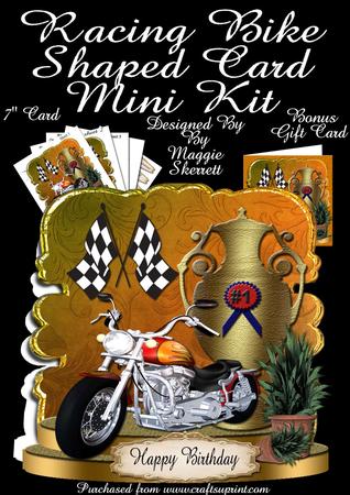 Racing Bike Birthday Card Plus Gift Card