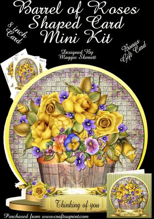 Barrel of Roses Shaped Card Plus Gift Card