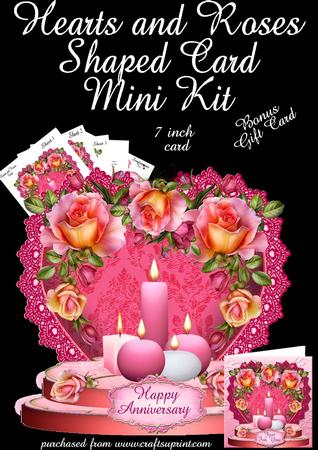Hearts and Roses All Purpose Card Plus Bonus Gift Card