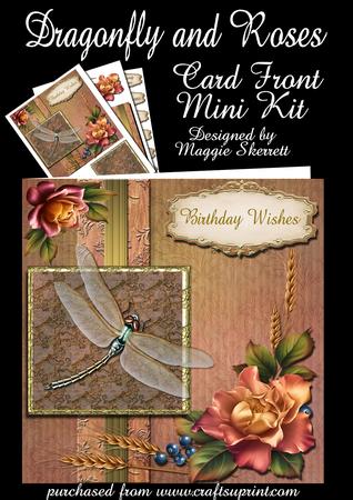 Dragonfly and Roses Card Front